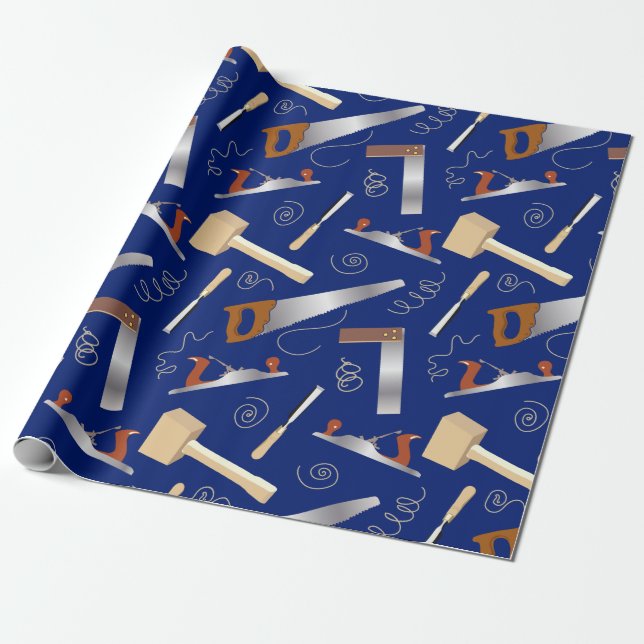 Papier Cadeau Outils de menuiserie pour menuisier (Déroulé)