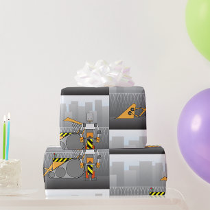 Papier Cadeau Ouvrier de construction robotique