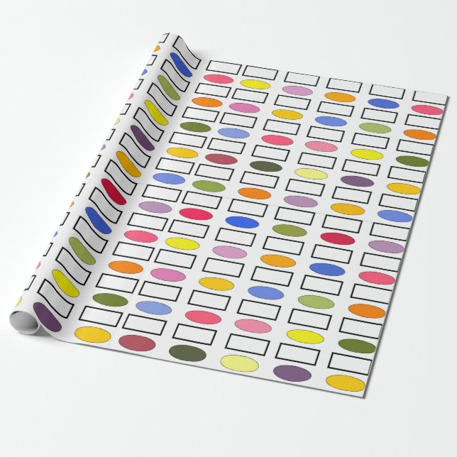 Papier Cadeau Ovales et Rectangles - Petit Jardin Fleur (Déroulé)