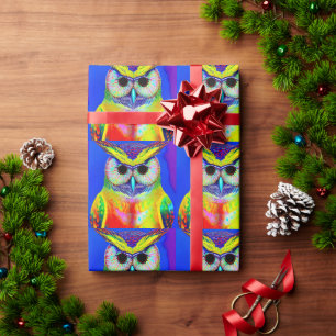 PAPIER CADEAU OWL ART NOËL