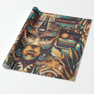 Papier Cadeau Pa d'enveloppement de matte Turquoise "mésoamérica