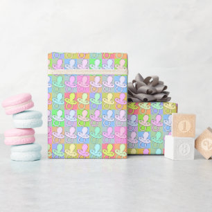 Papier Cadeau Pacificateurs colorés mignons pour bébé nouveau-né