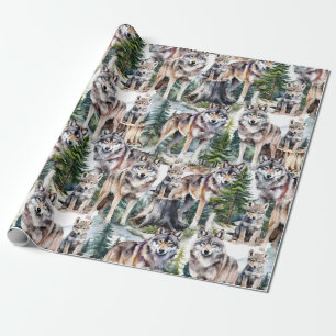 Papier Cadeau Pack Forêt De Bois De Loups
