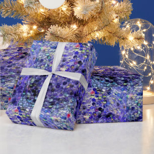 Papier Cadeau Pailleté Bleu