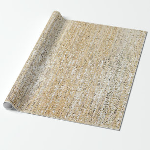 Papier Cadeau Pailleté Champagne Moderne