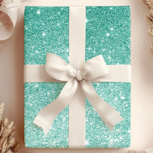Papier Cadeau Pailleté ombré sarcelle