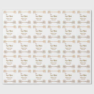 Papier Cadeau Pailletterie vintage dorée le couple parfait corre
