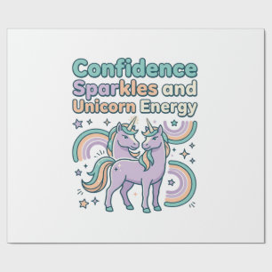 Papier Cadeau Paillettes de Confiance de Licorne et Conception d
