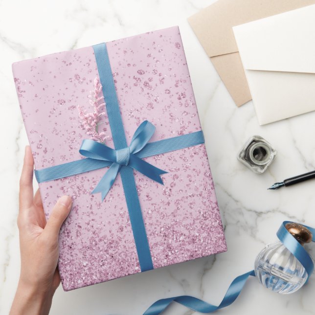 Papier Cadeau Paillettes Faux Rose (Cadeaux)