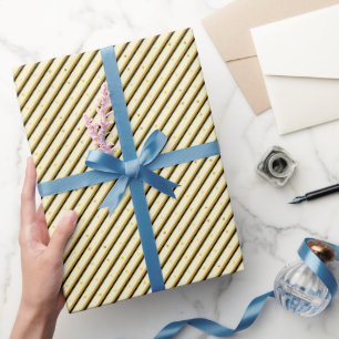 Papier Cadeau Paillettes noires jaunes