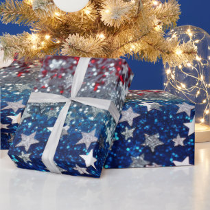 Papier Cadeau Paillettes Patriotiques