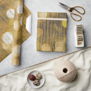 Papier Cadeau Paillettes scintillantes dorées