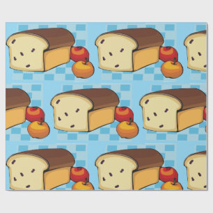 Papier Cadeau Pain aux raisins et pommes rouges