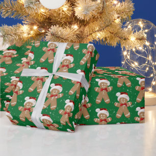 Papier Cadeau Pain D'Épice Homme Et Pneus À Neige Enveloppement 