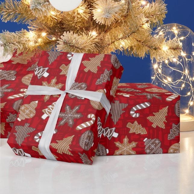 Papier Cadeau Pain d'épices à pain rouge Cookies Noël (Vacances)