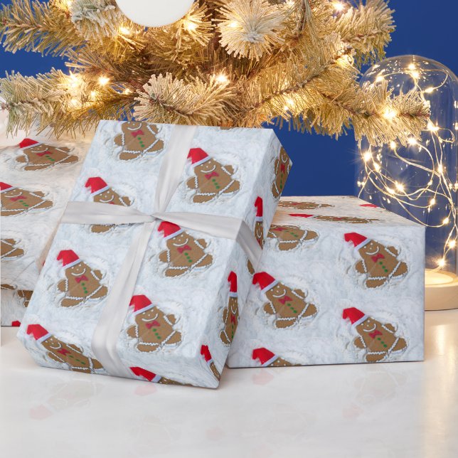 Papier Cadeau pain d'épices Cookie Ange de neige (Vacances)