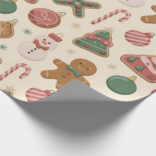 Papier Cadeau Pain d'épices de Noël mignon