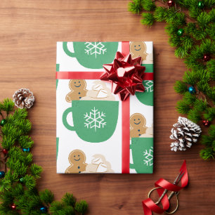 Papier Cadeau Pain d'épices et chocolat chaud Noël
