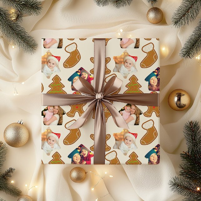 Papier Cadeau Pain d'épices et Noël photo (Photo christmas wrapping paper - Gingerbread)