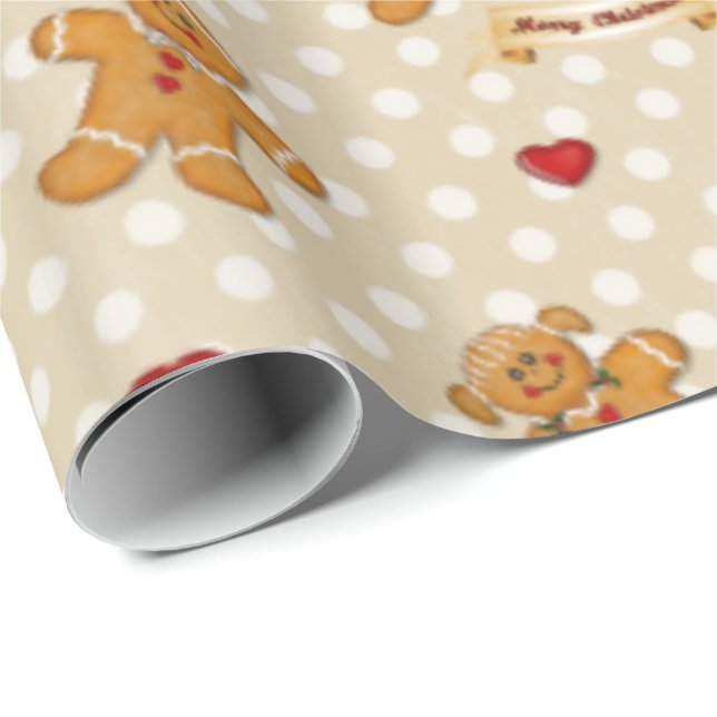Papier Cadeau Pain d'épices garçon et fille 2 (Coin rond)
