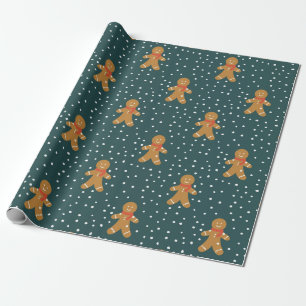 Papier Cadeau Pain d'épices homme motif Papier d'enveloppement d