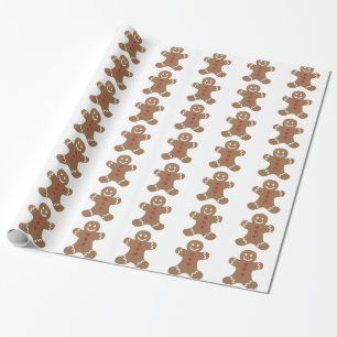 Papier Cadeau Pain d'épices Homme Noël Enveloppement