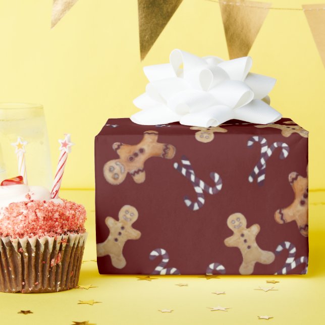 Papier Cadeau Pain d'épices Maroon hommes & Sucre de canne envel (Fête d'anniversaire)
