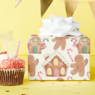Papier Cadeau Pain d'épices Noël Fêtes d'hiver
