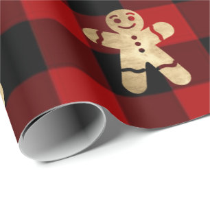 Papier Cadeau Pain d'or de Lomberjack Plaid Buffalo Noir