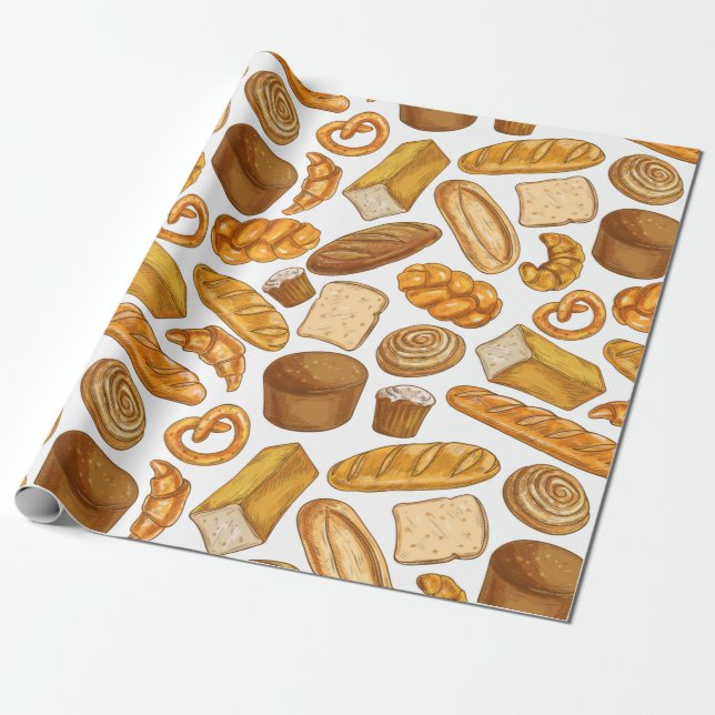 Papier Cadeau Pain et pâtisserie boulangerie, boulangerie (Déroulé)