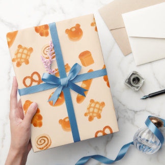 Papier Cadeau Pain varié de boulangerie moelleux snack japonais