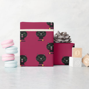 Papier Cadeau Paire de chats de Kitty noir