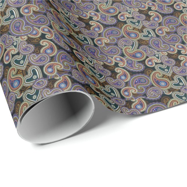 Papier Cadeau Paisley gothique (Coin rond)