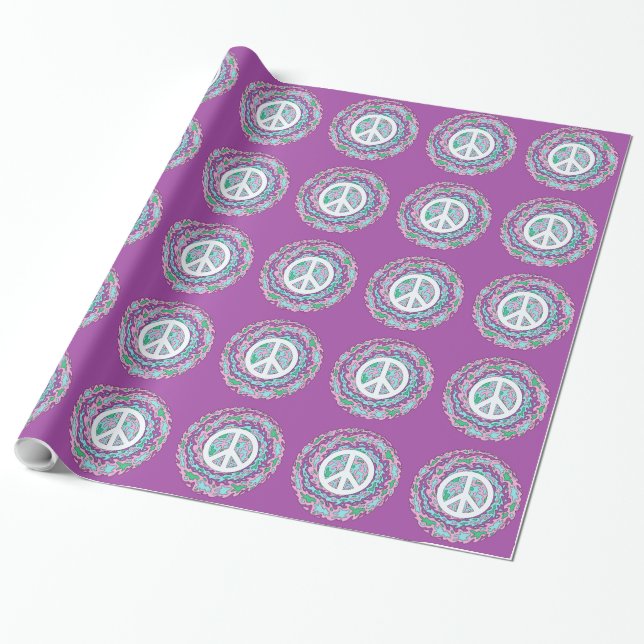 Papier Cadeau Paix psychédélique (Déroulé)