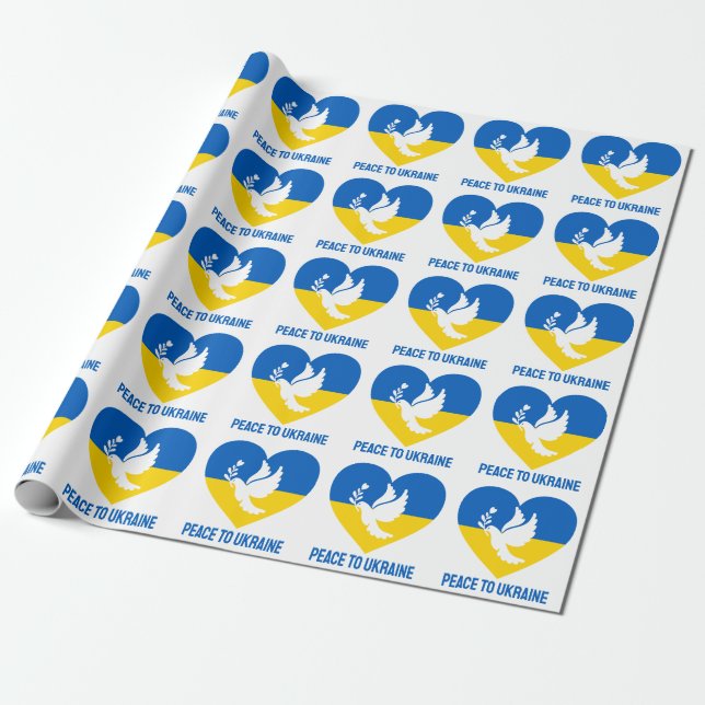 Papier Cadeau Paix textuelle à l'Ukraine (Déroulé)