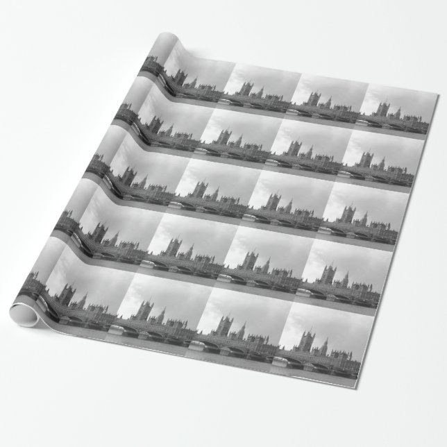 Papier Cadeau Palais blanc noir de Westminster (Déroulé)