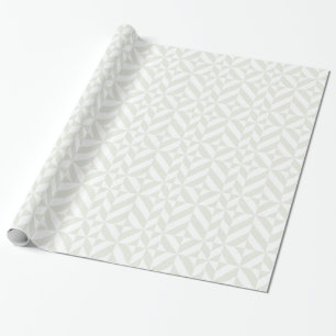 Papier Cadeau Pale Gray Geometric Deco Cube Pattern