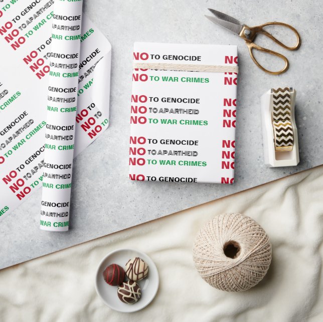 PAPIER CADEAU PALESTINE LIBRE NON AUX CRIMES DE GUERRE APARTHEID (Artisanat)