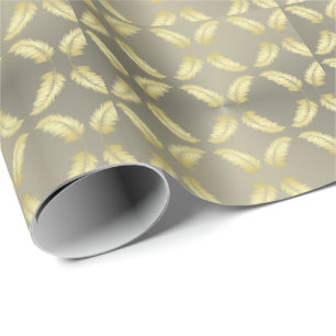 Papier Cadeau Palm Tropical d'or feuille