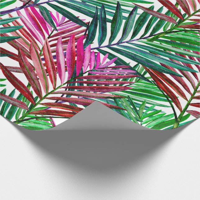 Papier Cadeau Palmes d'été de la plage tropicale (Coin)