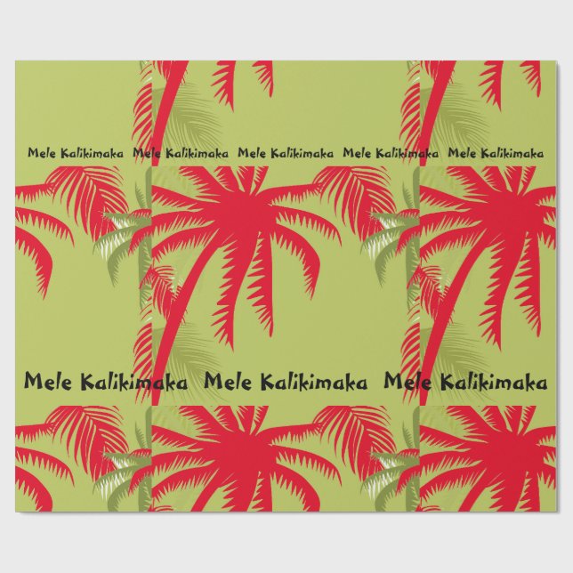 Papier Cadeau Palmier Mele Kalikimaka (Plat)