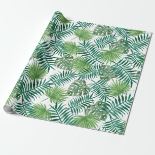 Papier Cadeau Palmier Tropical Feuille Motif vert