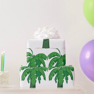 Papier Cadeau Palmier Tropical Silhouette Green Island Beach