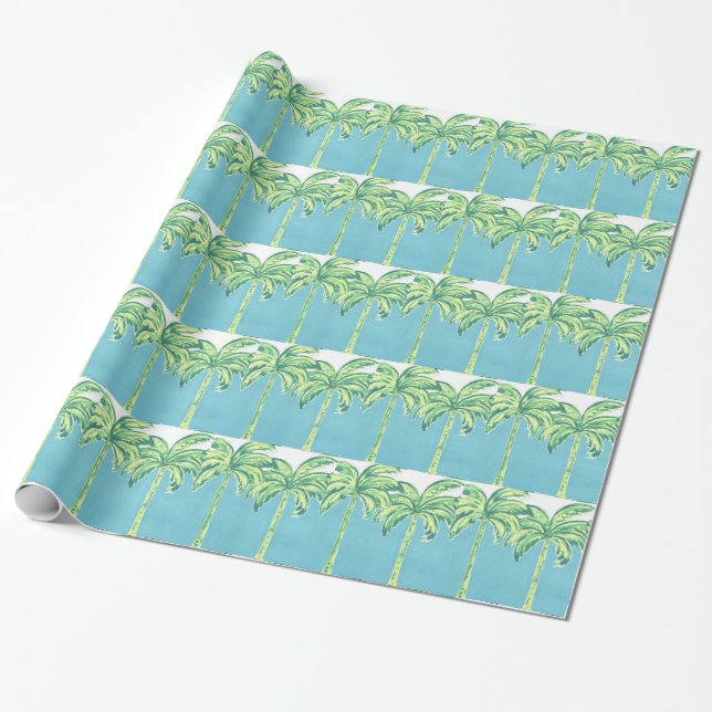 Papier Cadeau Palmiers d'art moderne (Déroulé)