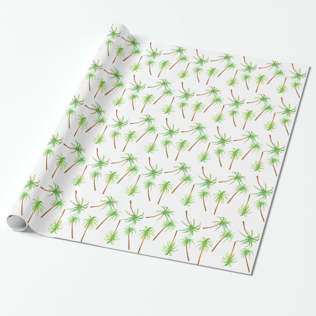 Papier Cadeau Palmiers de plage (Déroulé)