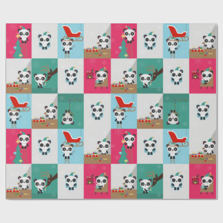 Papier Cadeau Panda de vacances/papier d'emballage d'Elf