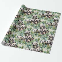 Pandas mignons et bambou