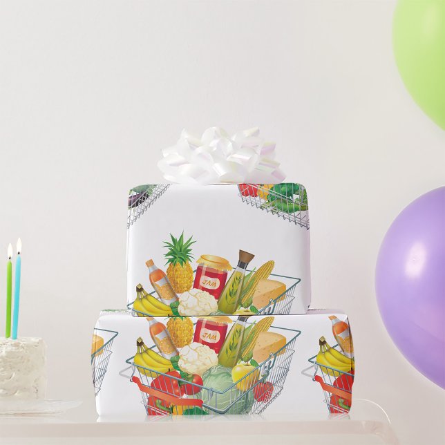 Papier Cadeau Panier d'achat supermarché (Créateur téléchargé)