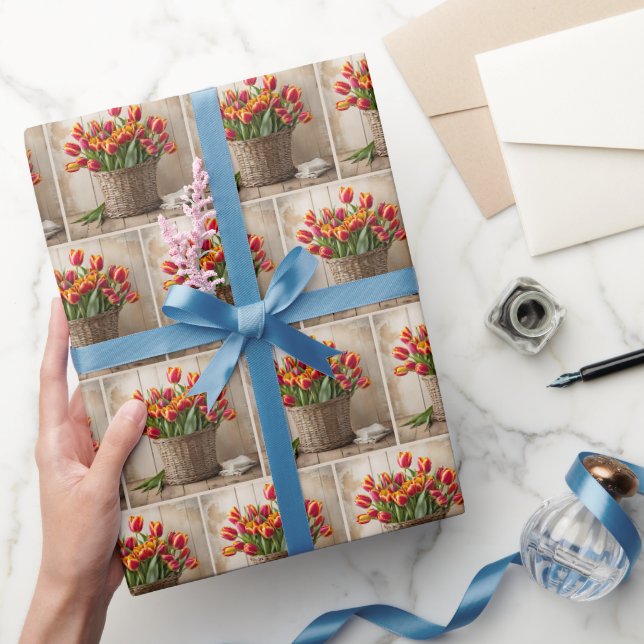 Papier Cadeau Panier de tulipe (Cadeaux)