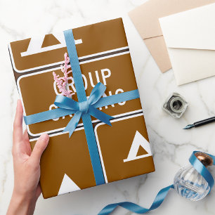 Papier Cadeau Panneau de camping de groupe